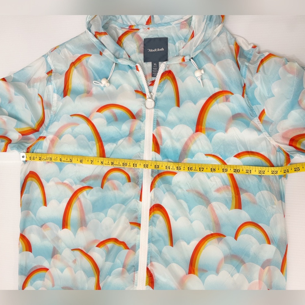 Modcloth Mind At Breeze Windbreaker Rainbow Rain Jacket - XL - Picture 8 of 9